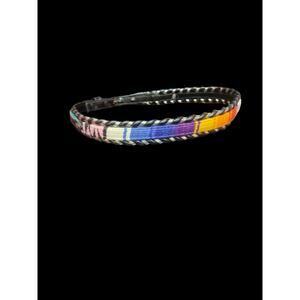 Vintage Fisher woman's leather belt size 28 8058 multi colored